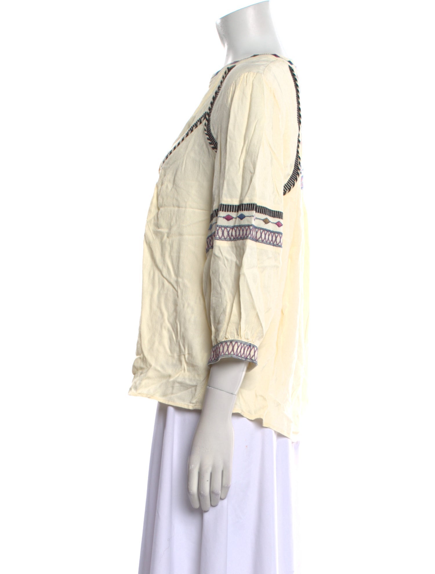 BA&SH Graphic Print V-Neck Blouse