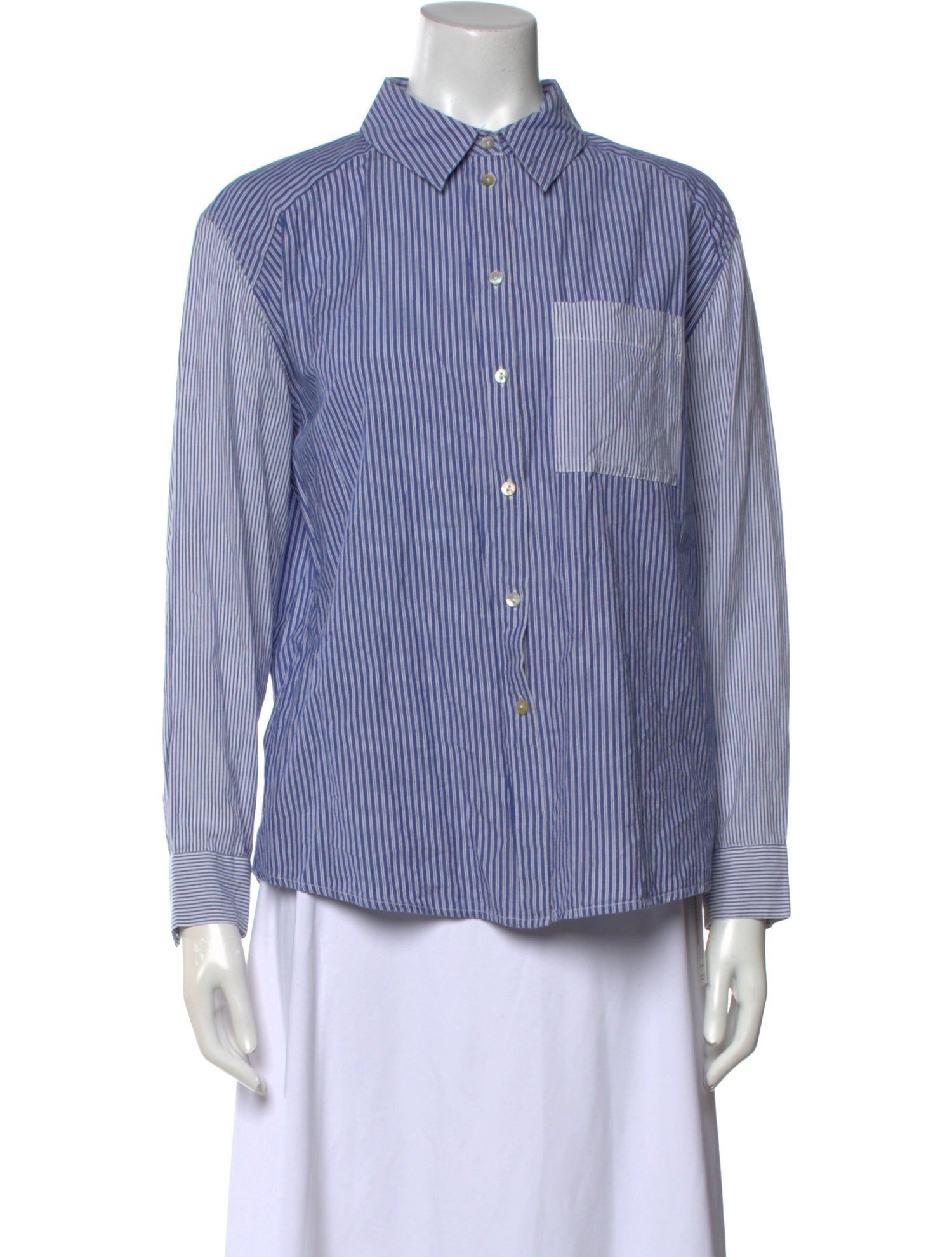BA&SH Striped Long Sleeve Button-Up Top