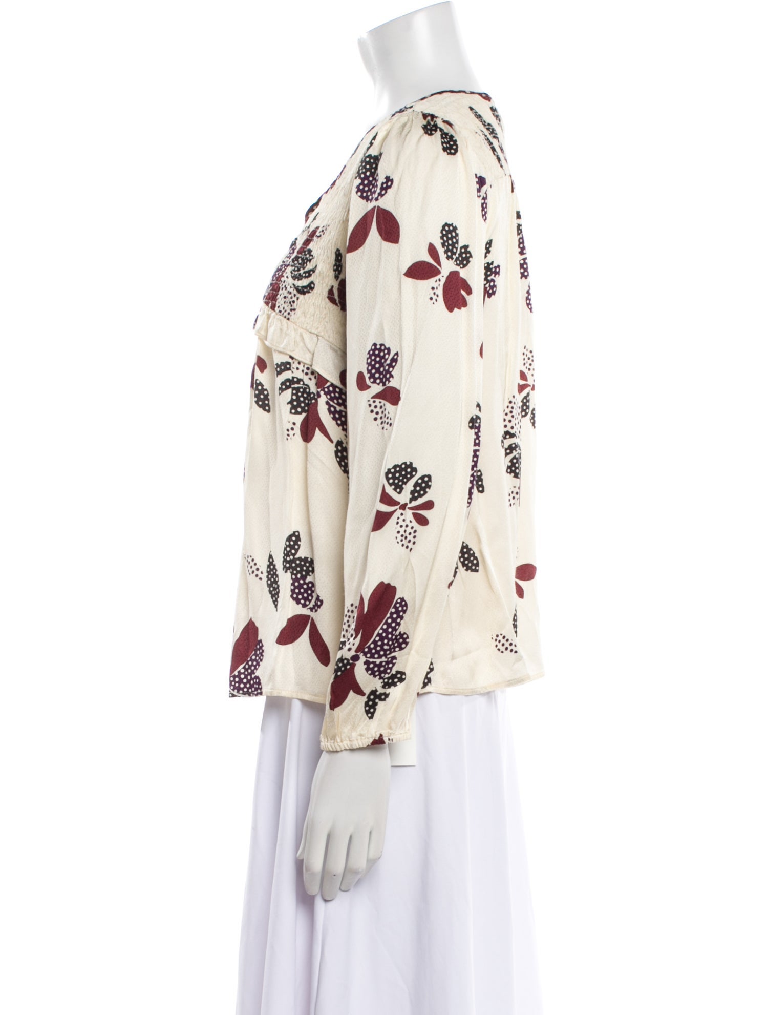 BA&SH Printed Scoop Neck Blouse