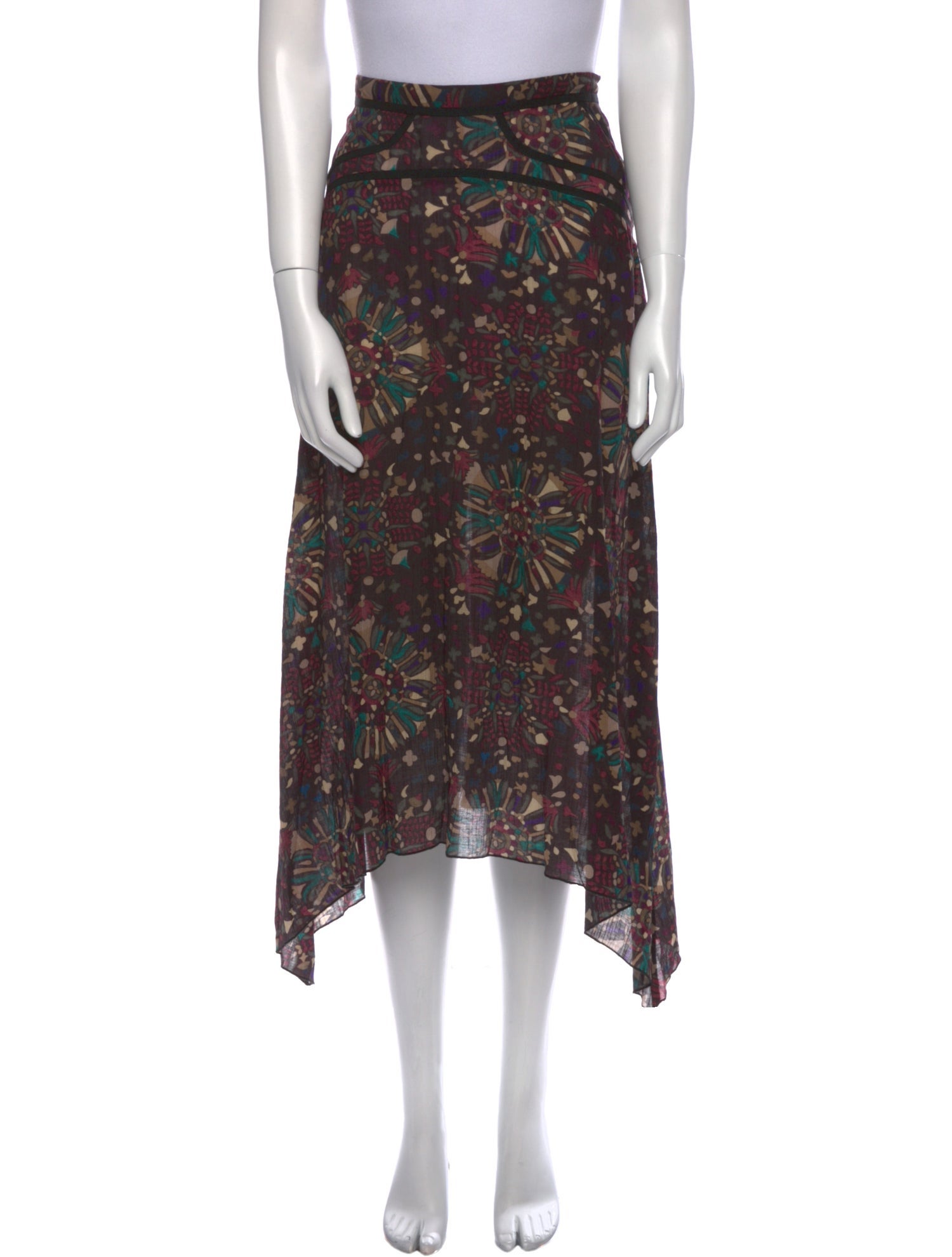 BA&SH Printed Midi Length Skirt