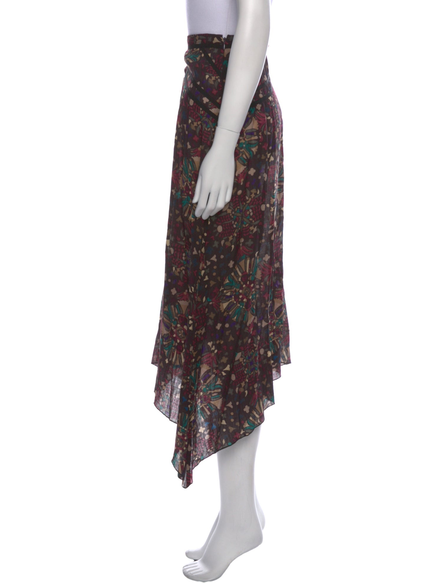 BA&SH Printed Midi Length Skirt