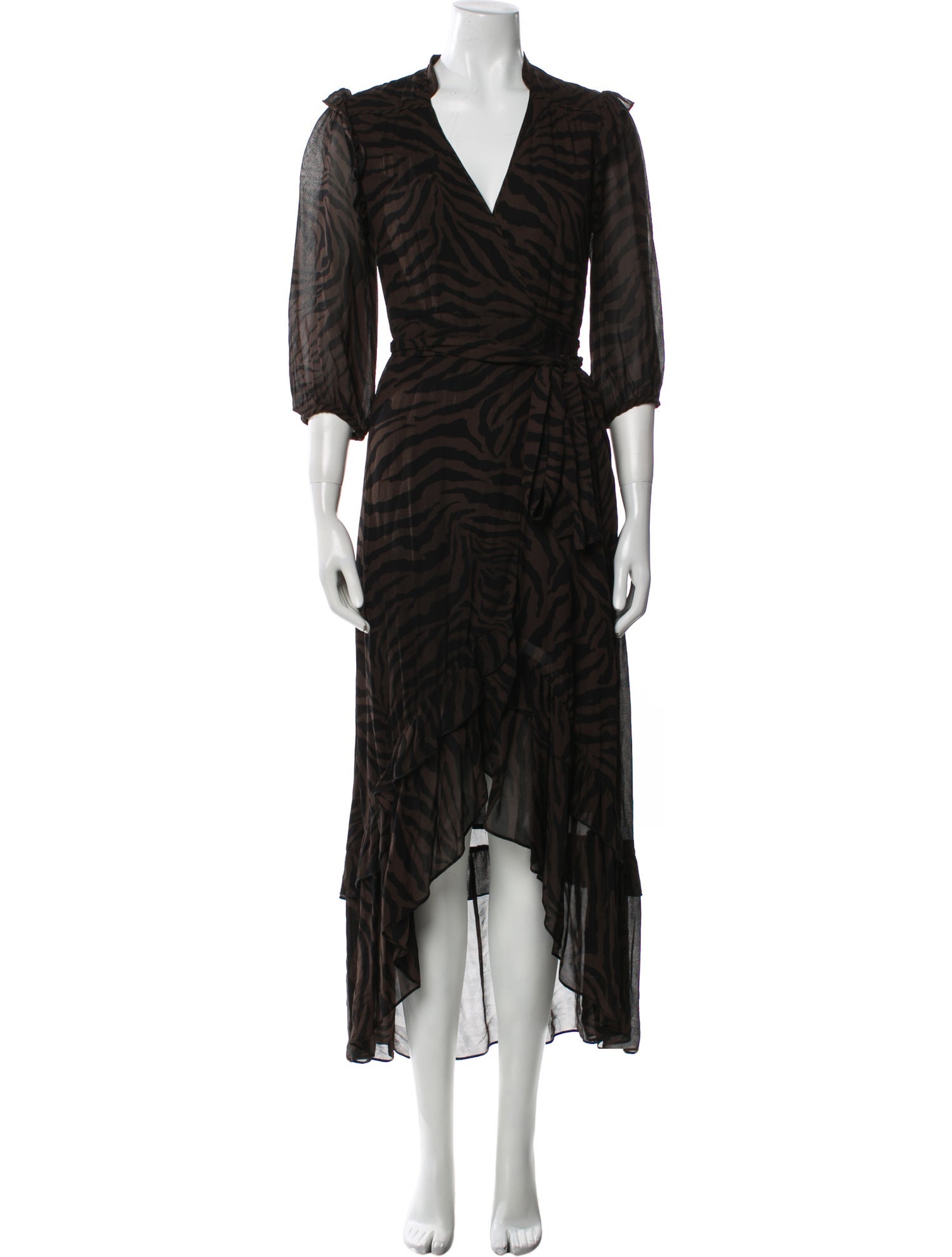 BA&SH Animal Print Long Dress