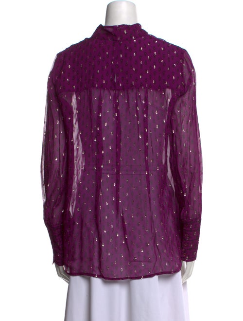 BA&SH Printed Mock Neck Blouse