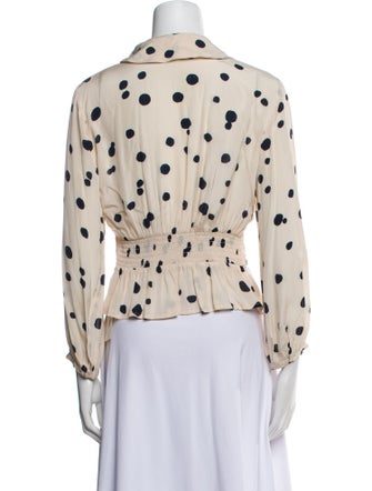 BA&SH Printed Three-Quarter Sleeve Button-Up Top