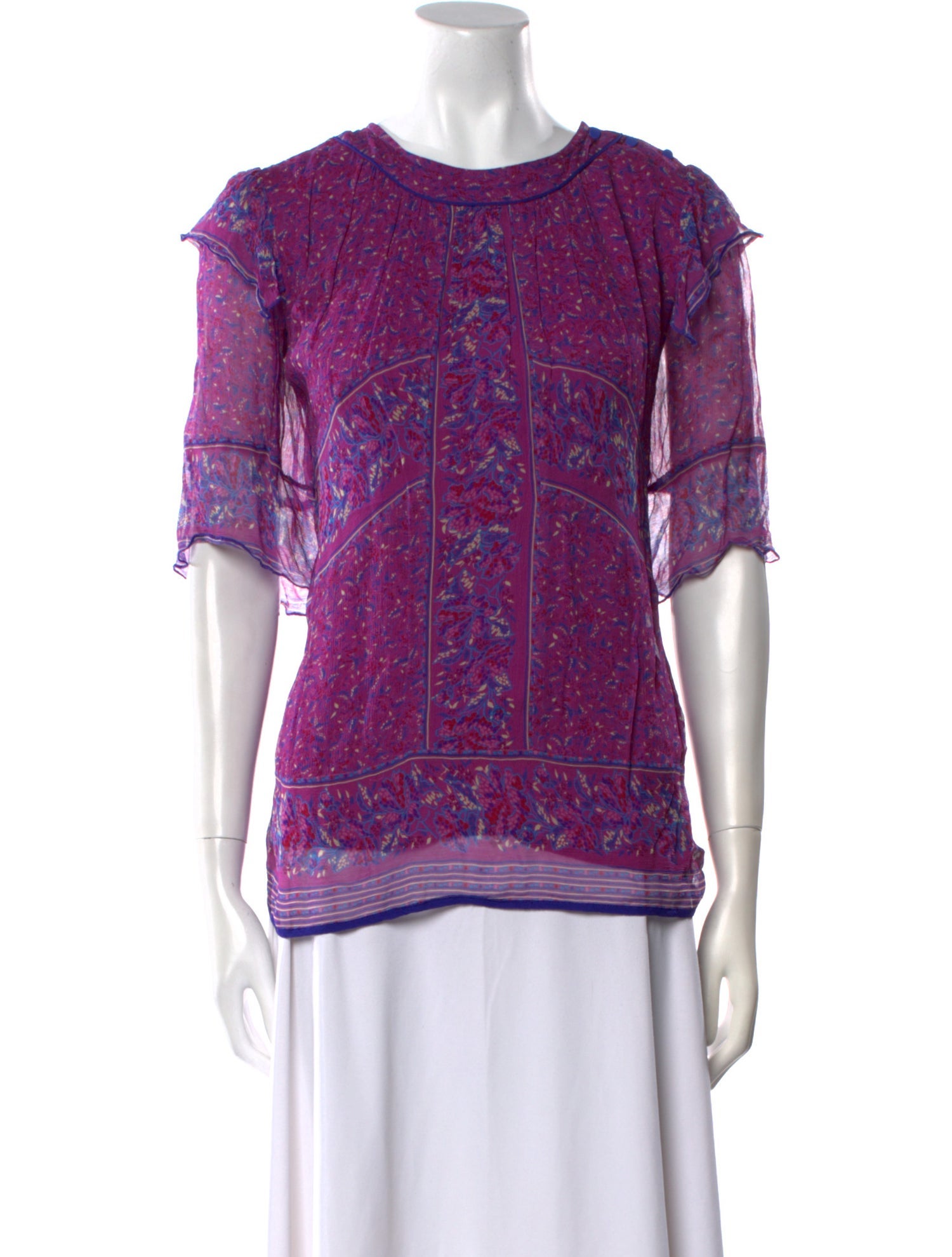 BA&SH Printed Crew Neck Top