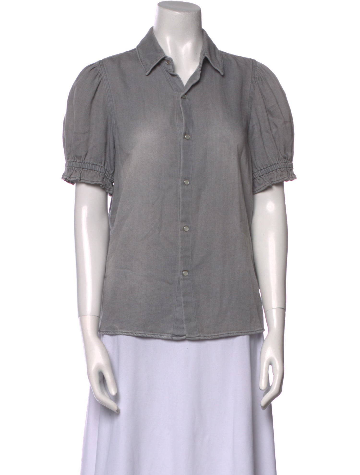 BA&SH Short Sleeve Button-Up Top