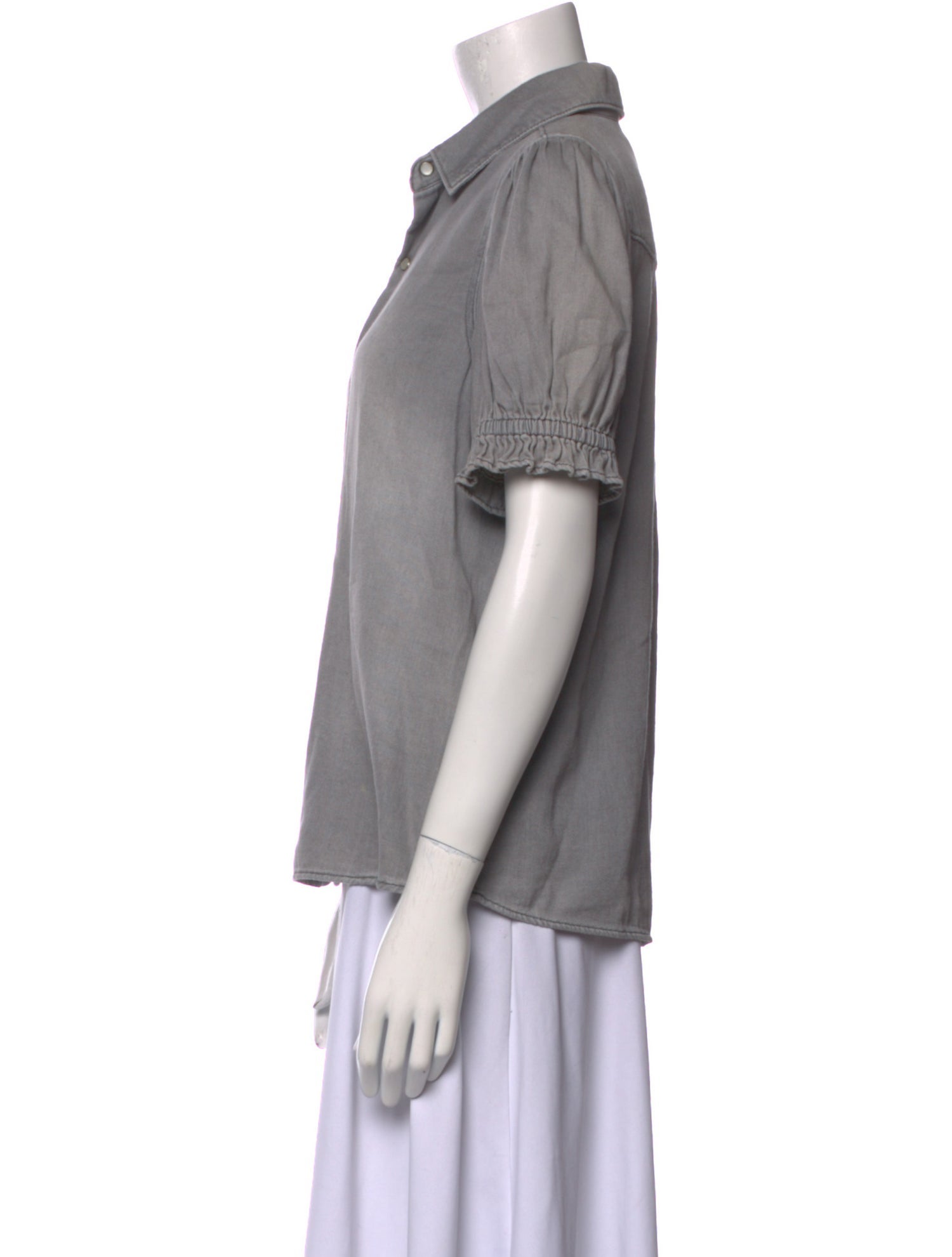 BA&SH Short Sleeve Button-Up Top