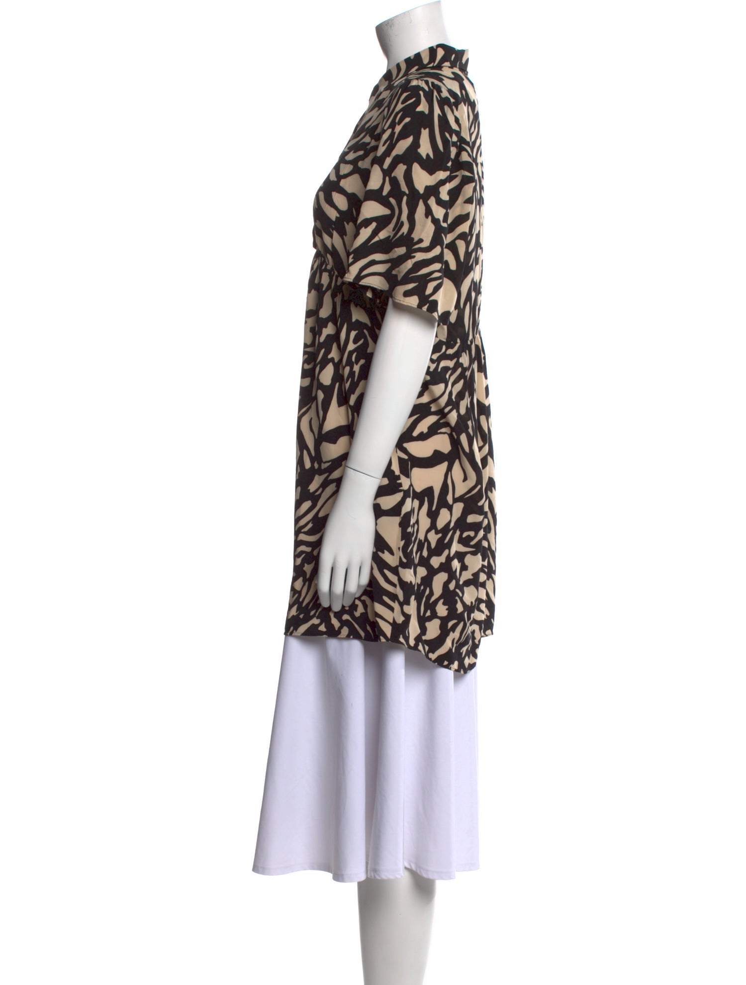 BA&SH Animal Print Mock Neck Tunic