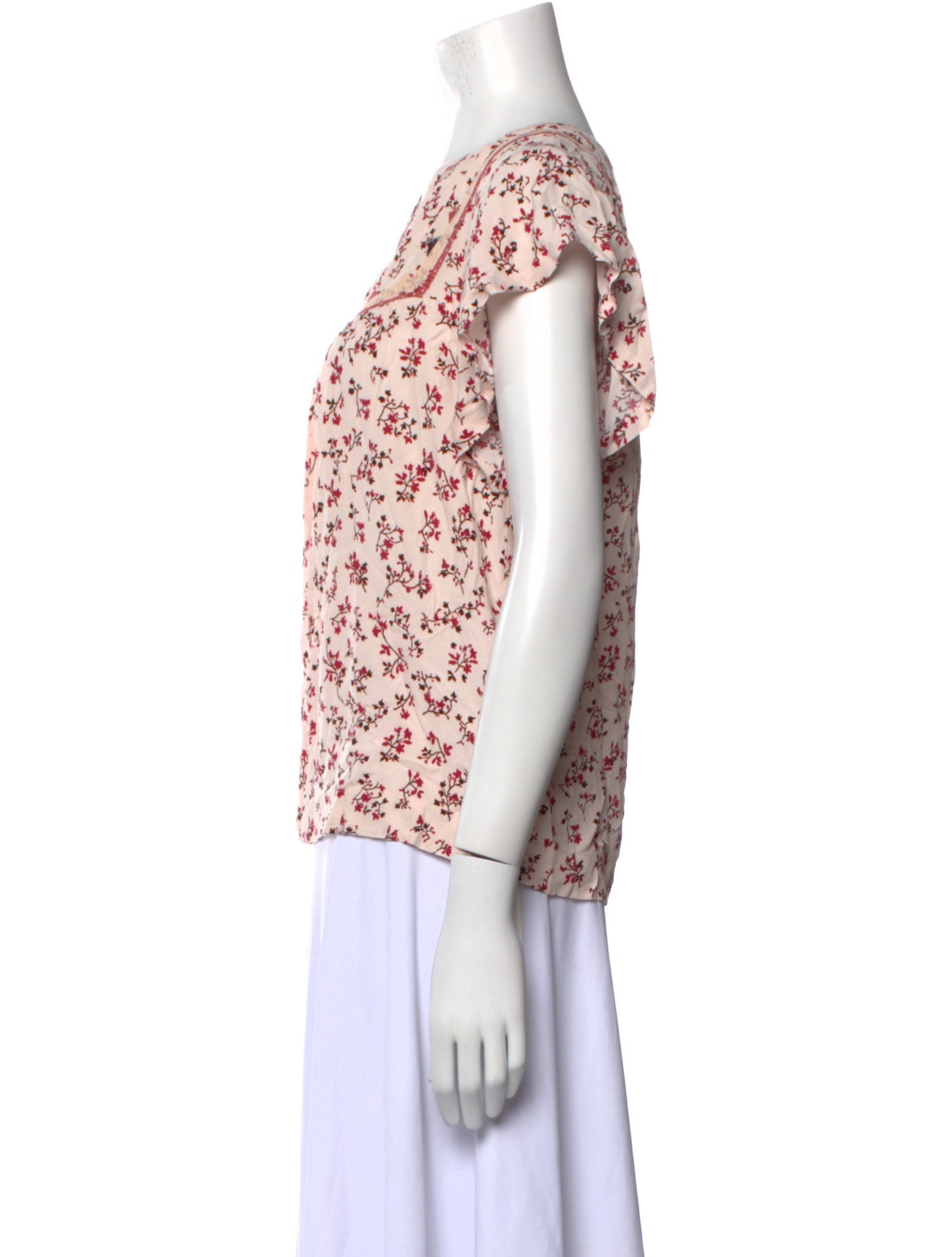 BA&SH Floral Print V-Neck Blouse