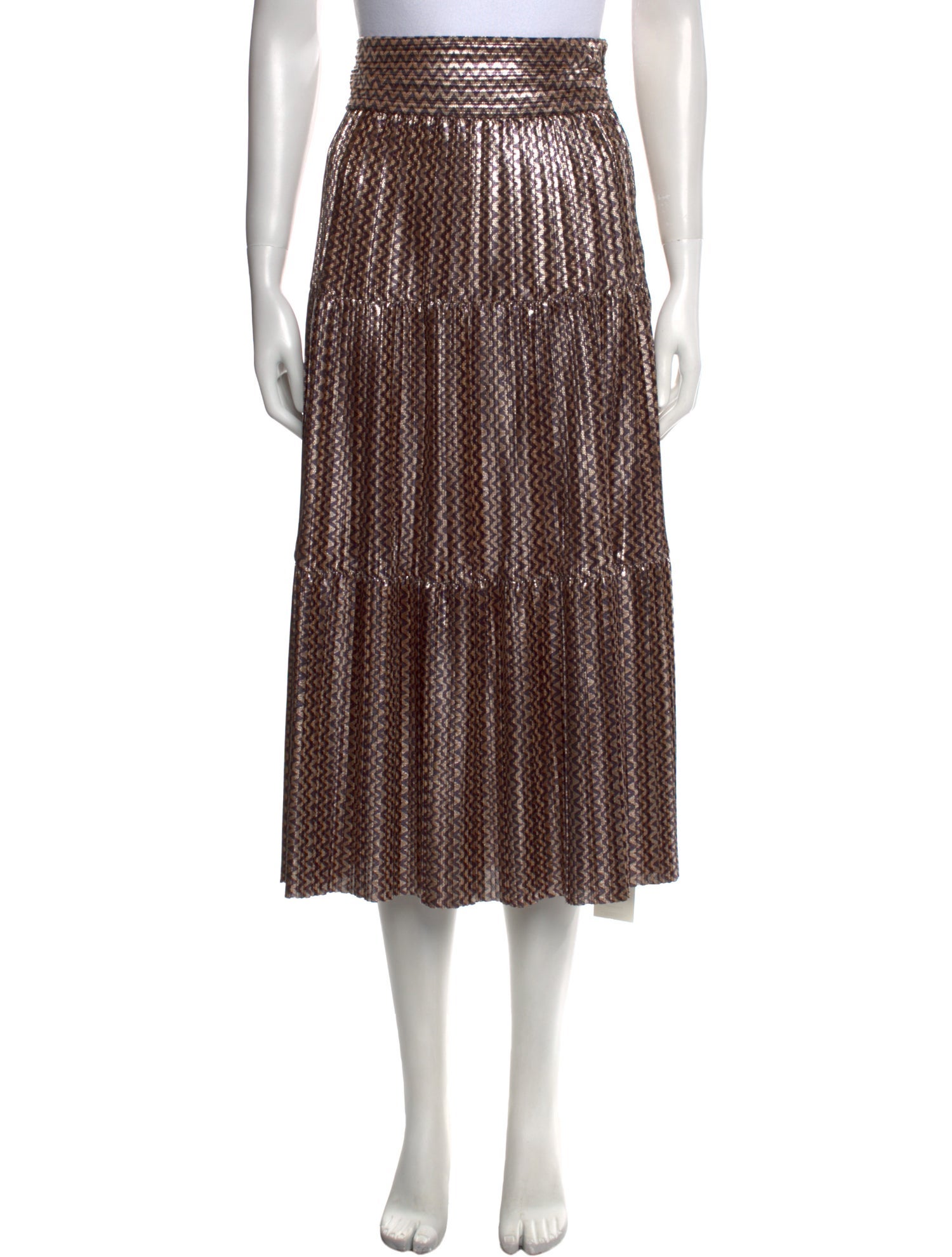 BA&SH Striped Midi Length Skirt