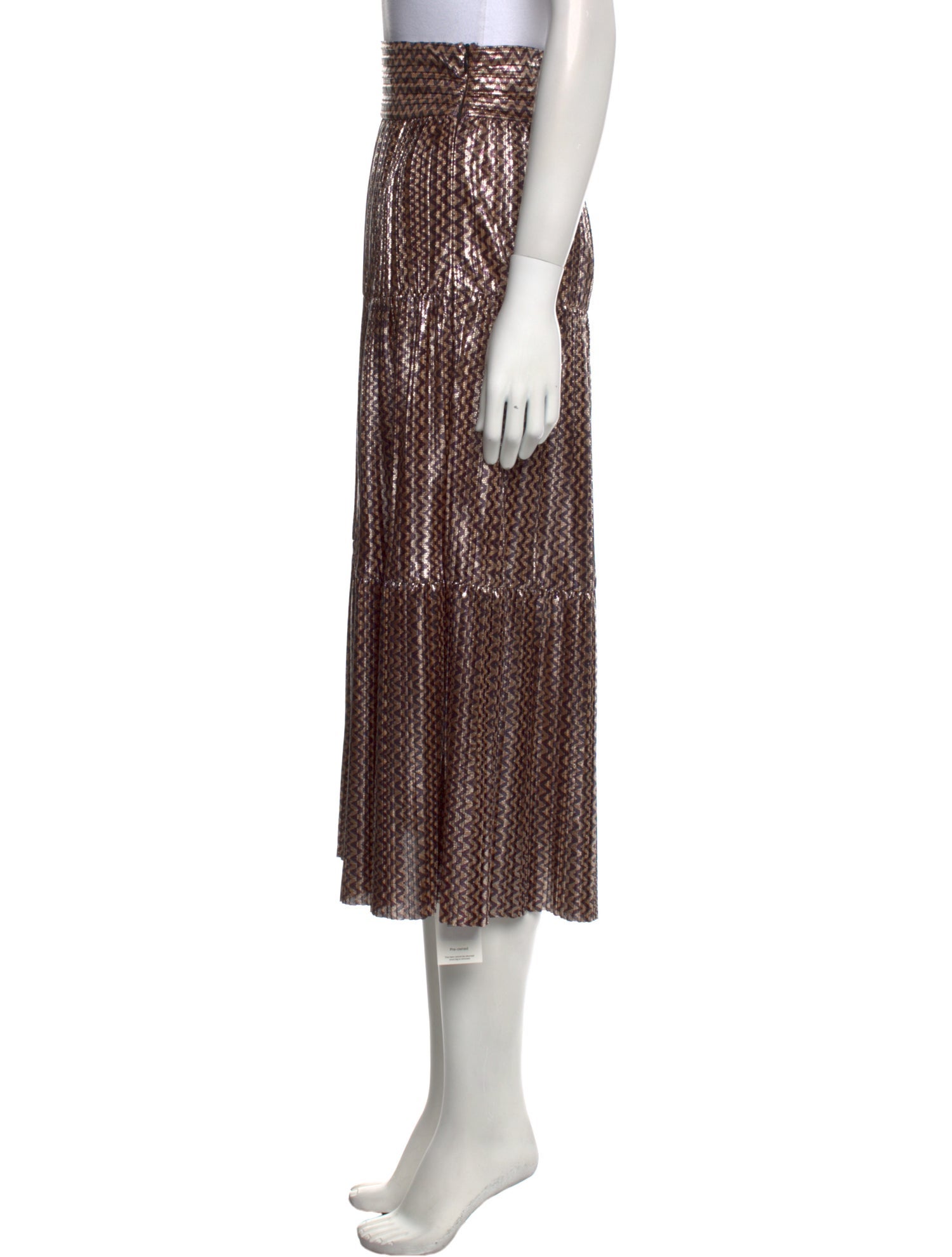 BA&SH Striped Midi Length Skirt