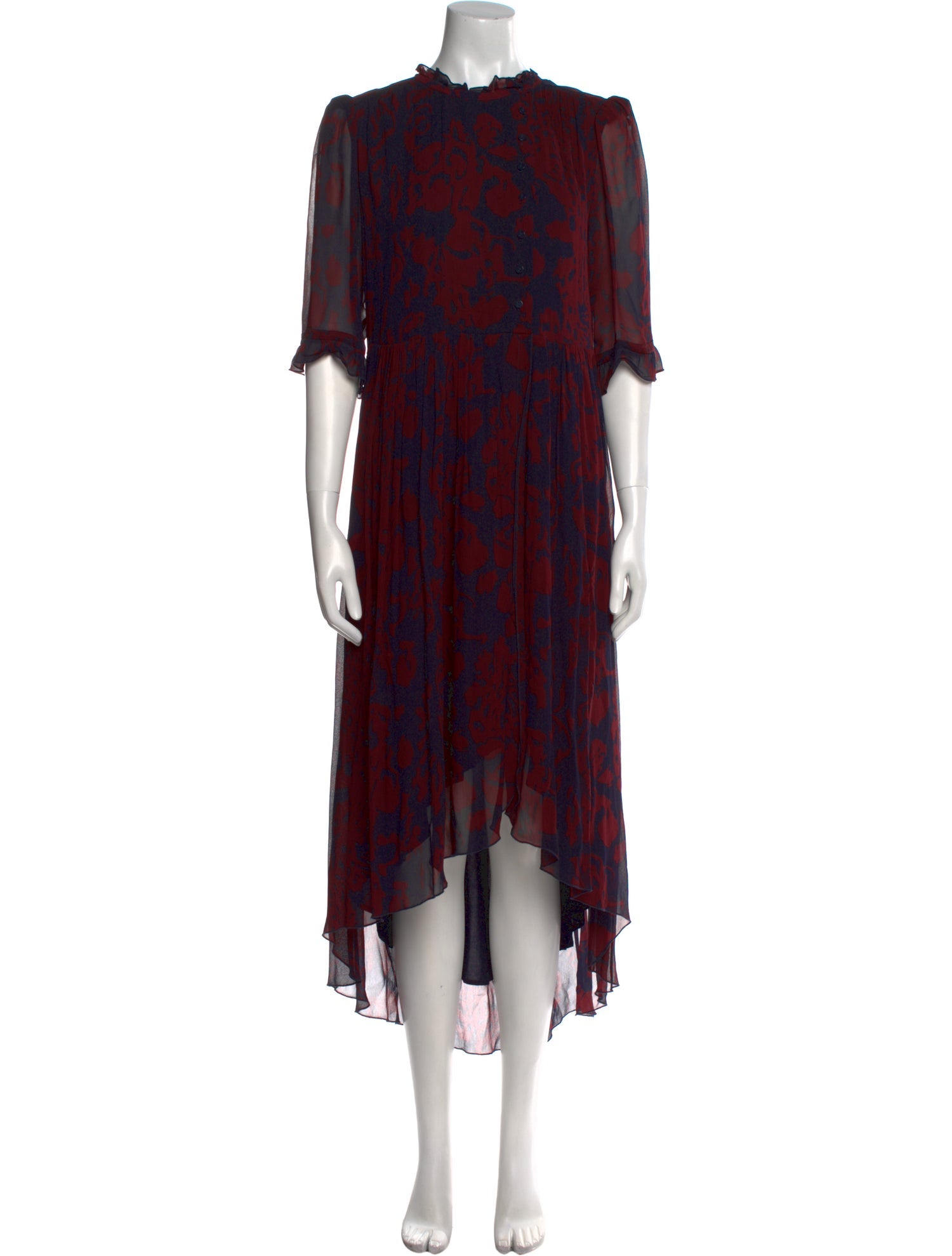 BA&SH Printed Midi Length Dress