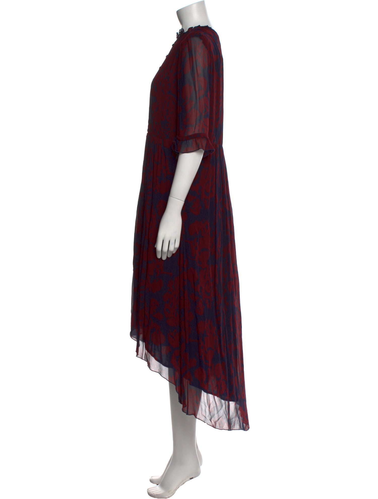 BA&SH Printed Midi Length Dress