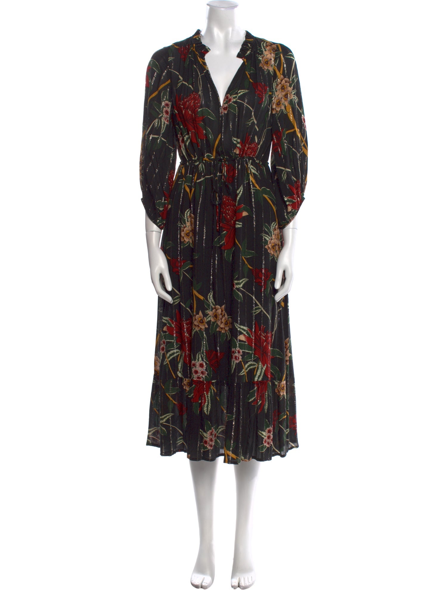 BA&SH Floral Print Long Dress