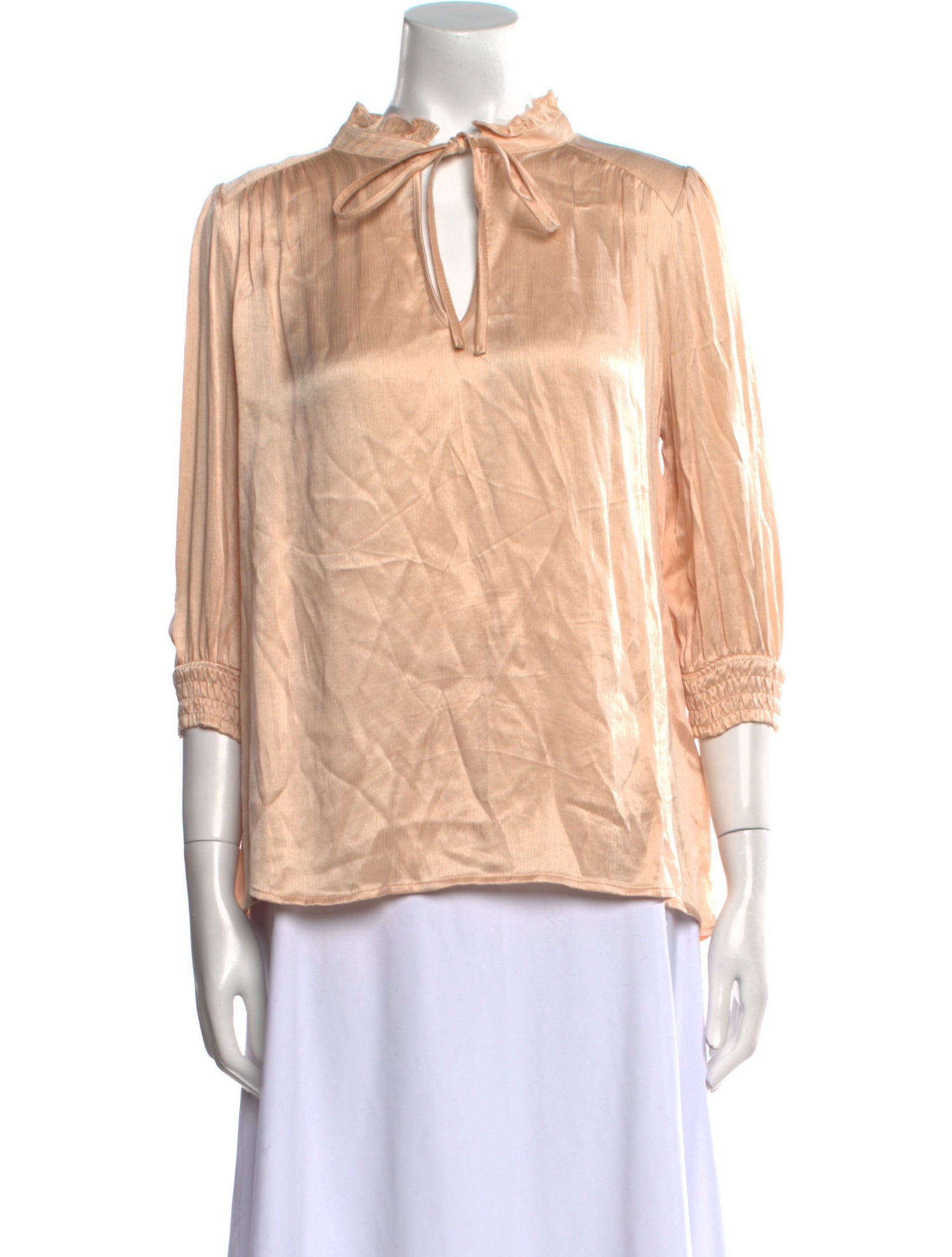BA&SH Tie Neck Three-Quarter Sleeve Blouse
