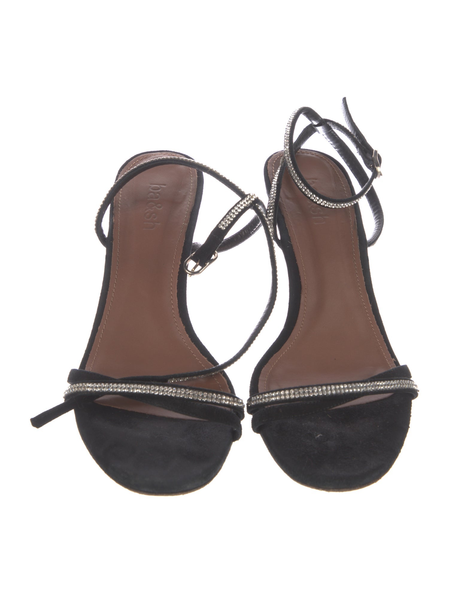 BA&SH Suede Crystal Embellishments Sandals