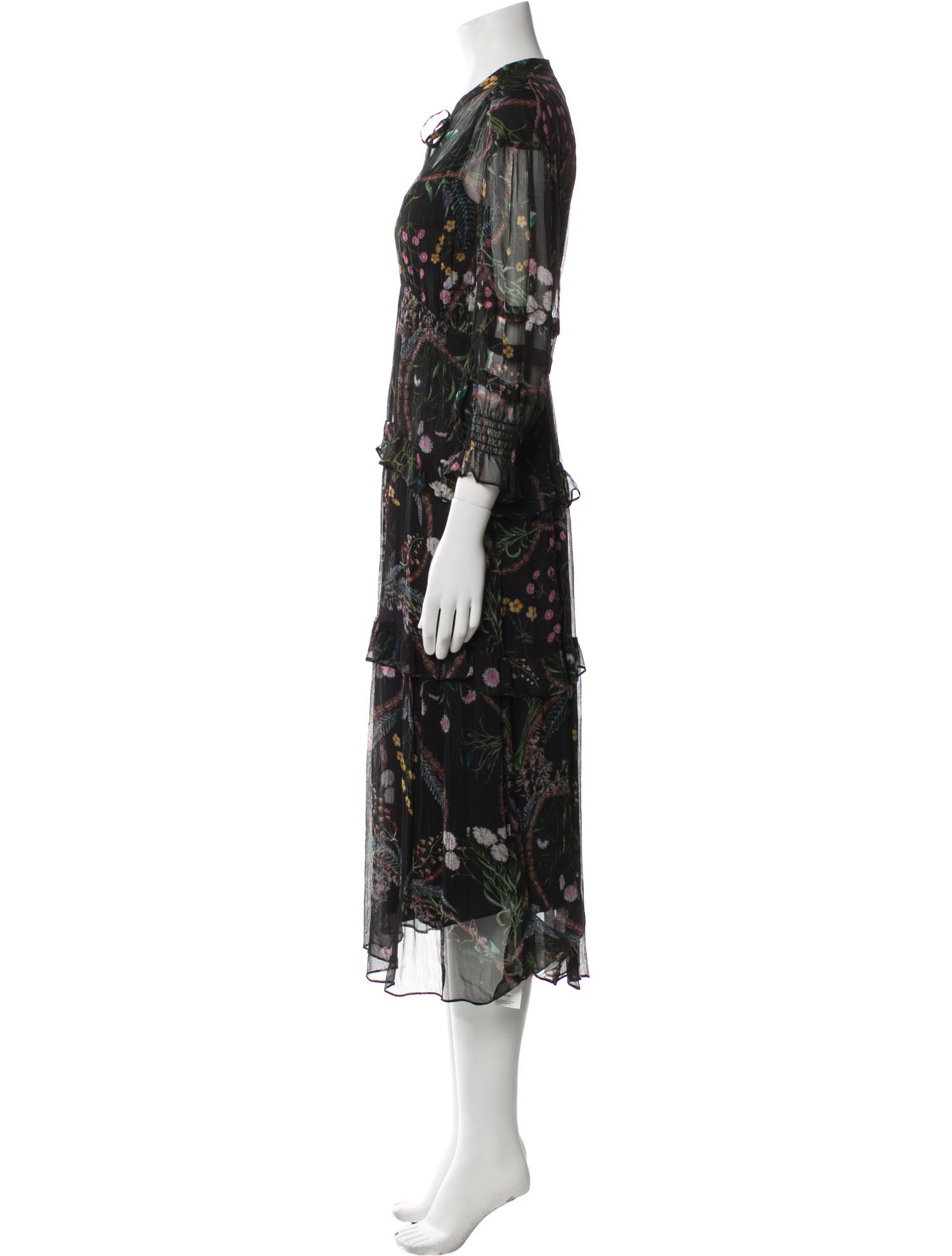 BA&SH Floral Print Long Dress