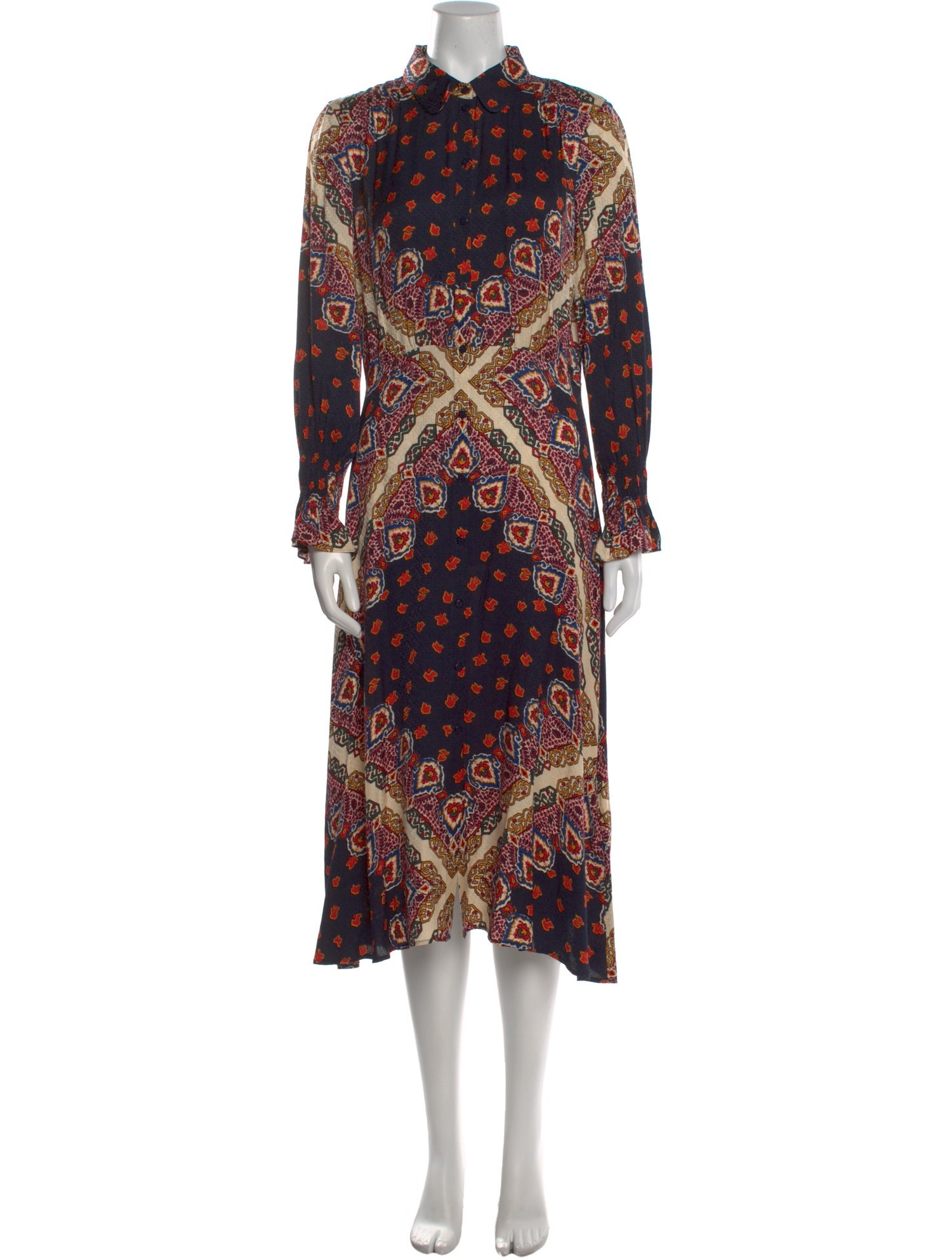 BA&SH Striped Midi Length Dress