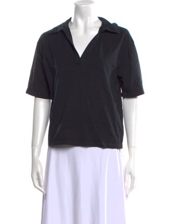 BA&SH V-Neck Short Sleeve Polo