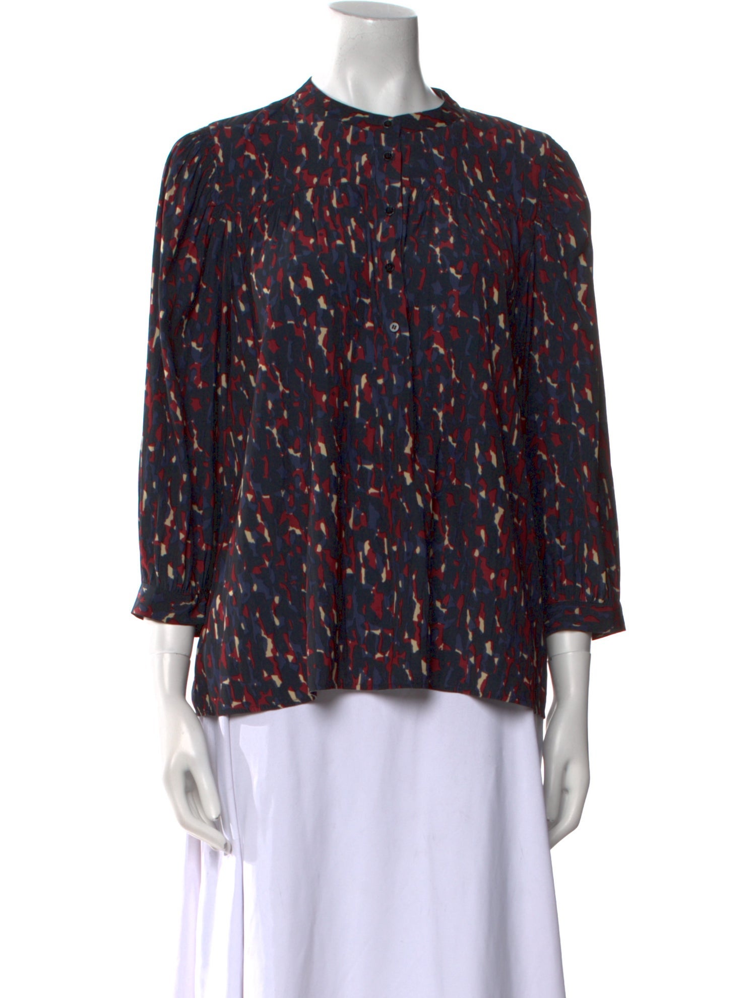BA&SH Printed Crew Neck Blouse