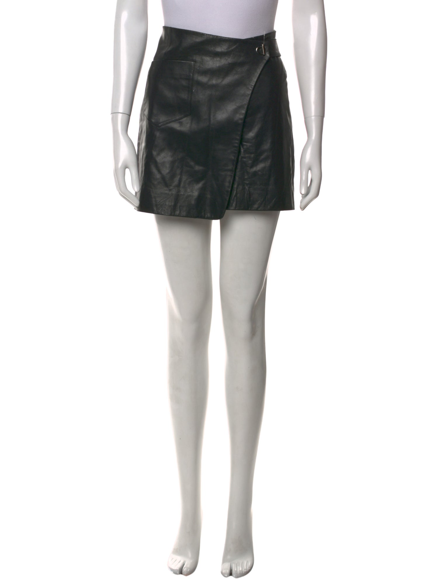 BA&SH Lamb Leather Mini Skirt