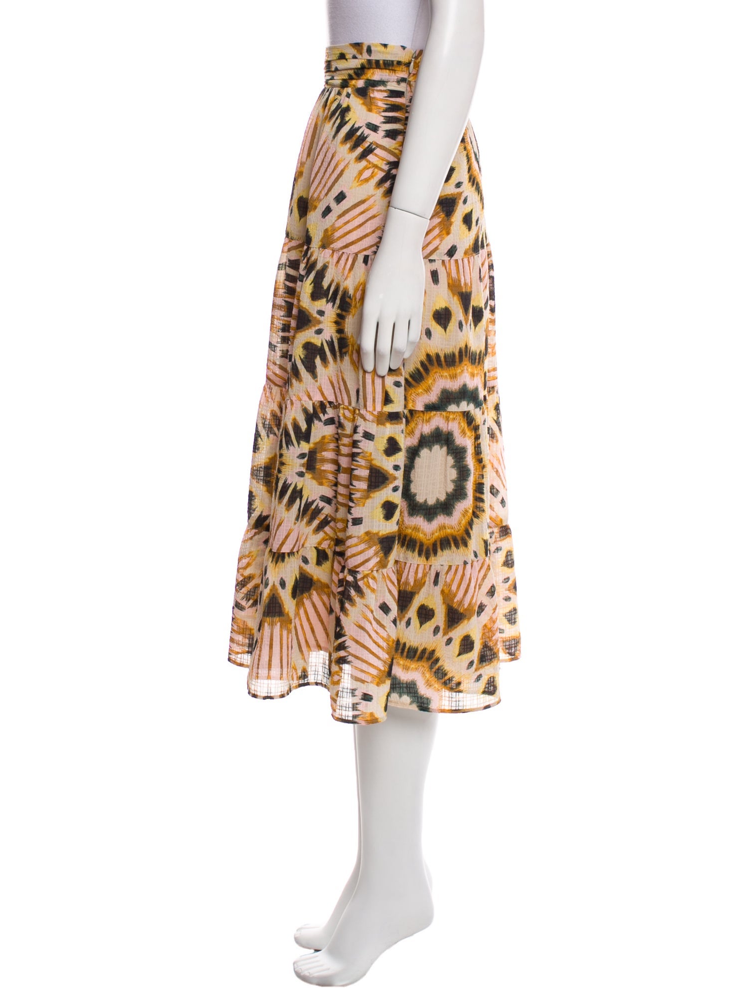 BA&SH Printed Midi Length Skirt