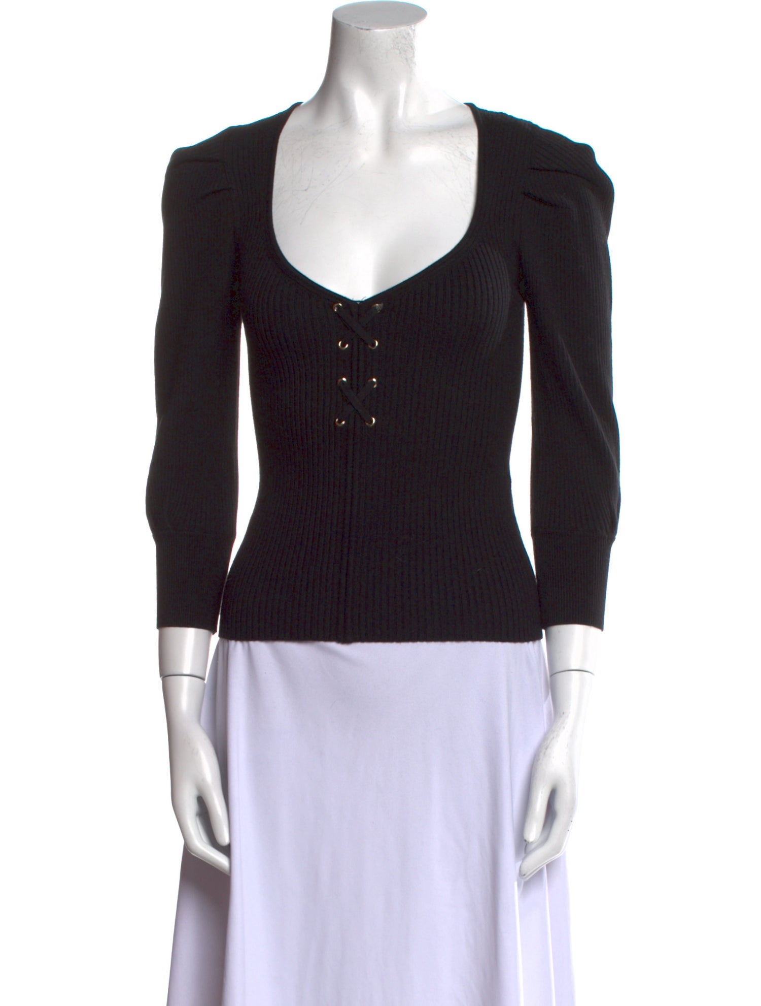 BA&SH V-Neck Three-Quarter Sleeve Top