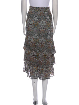 BA&SH Floral Print Midi Length Skirt