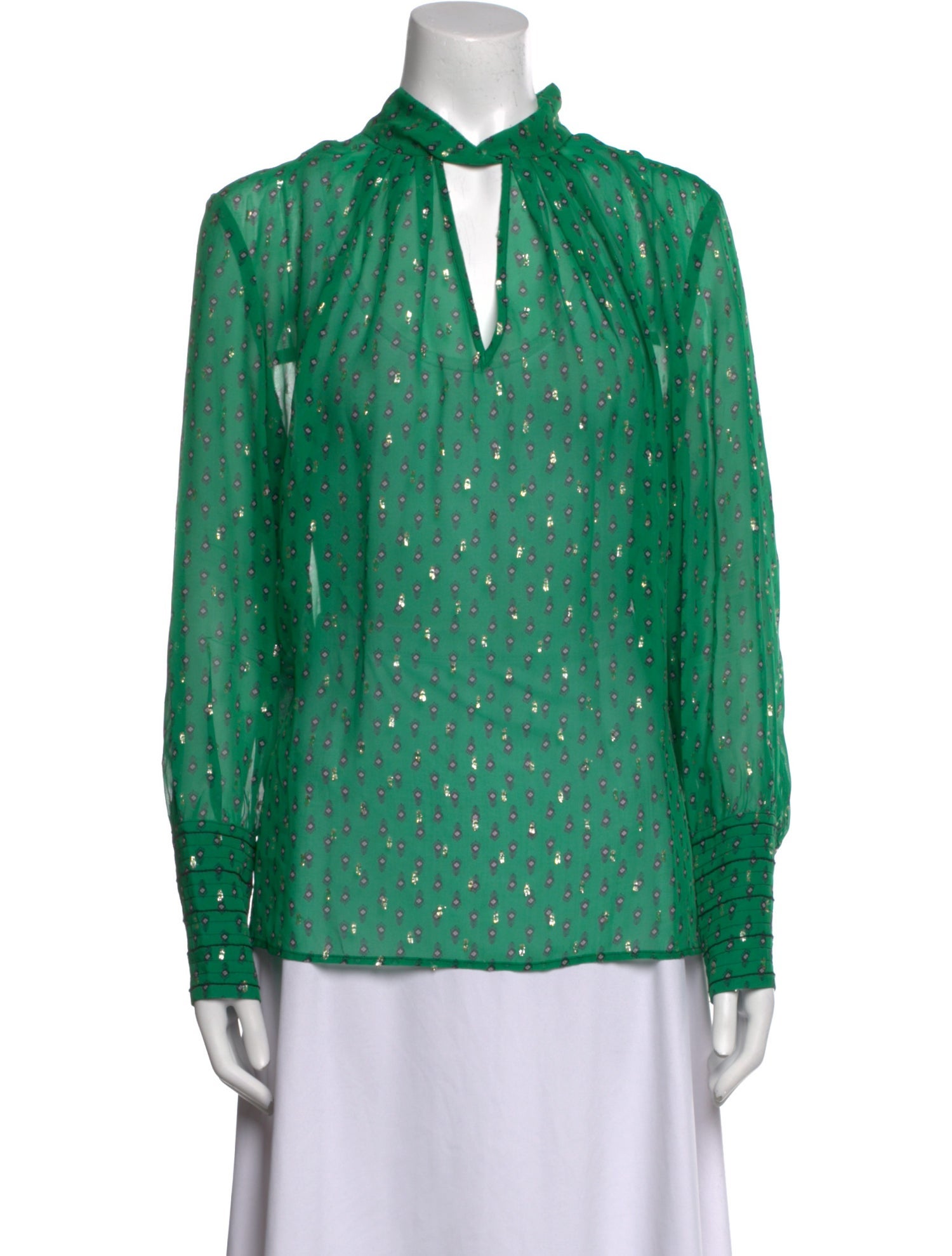 BA&SH Printed V-Neck Blouse