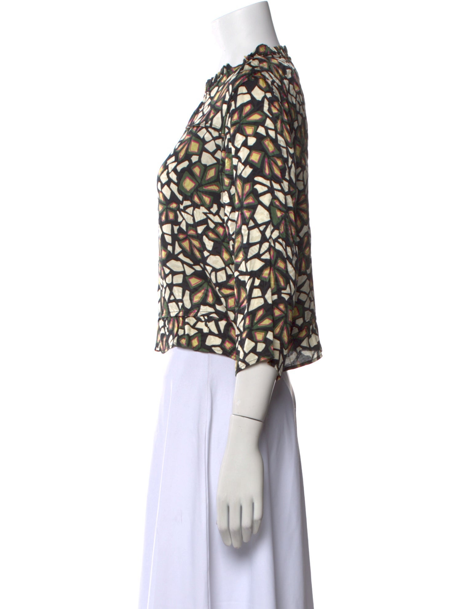 BA&SH Patterned Crew Neck Blouse