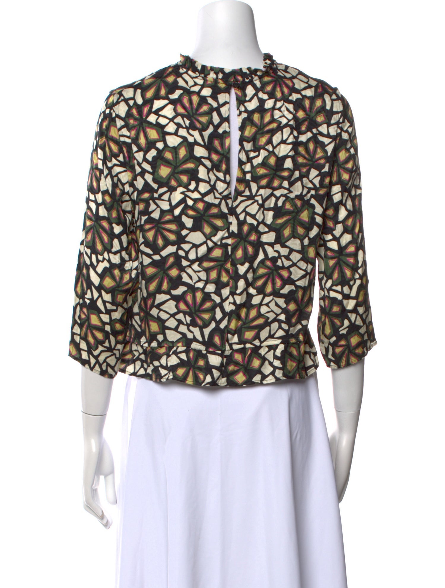 BA&SH Patterned Crew Neck Blouse