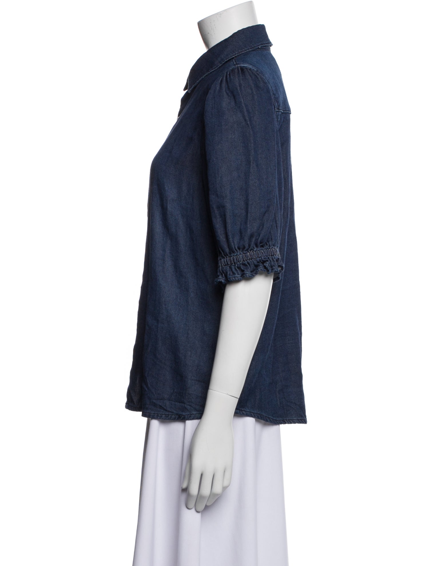 BA&SH Three-Quarter Sleeve Button-Up Top