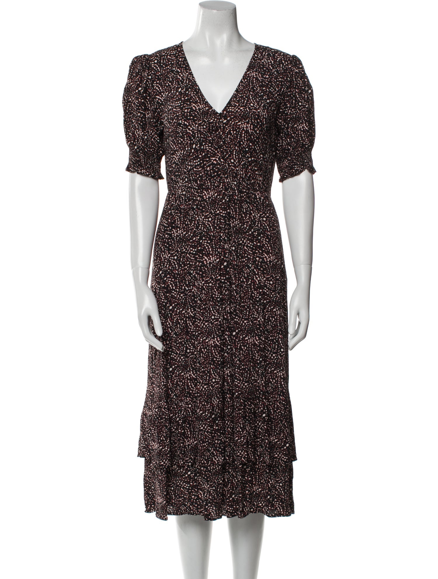 BA&SH Printed Midi Length Dress