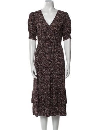 BA&SH Printed Midi Length Dress