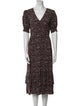 BA&SH Printed Midi Length Dress