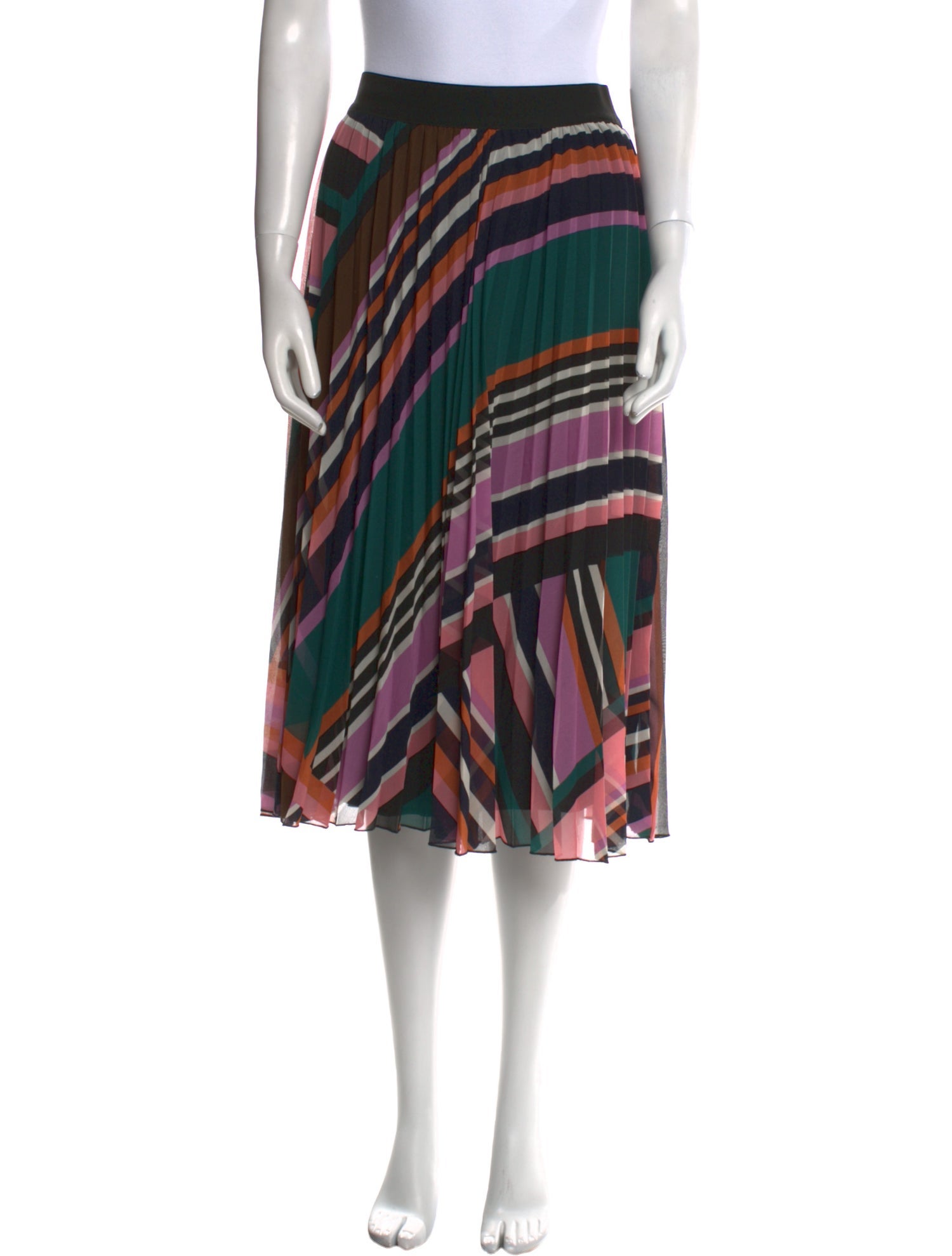 BA&SH Striped Knee-Length Skirt