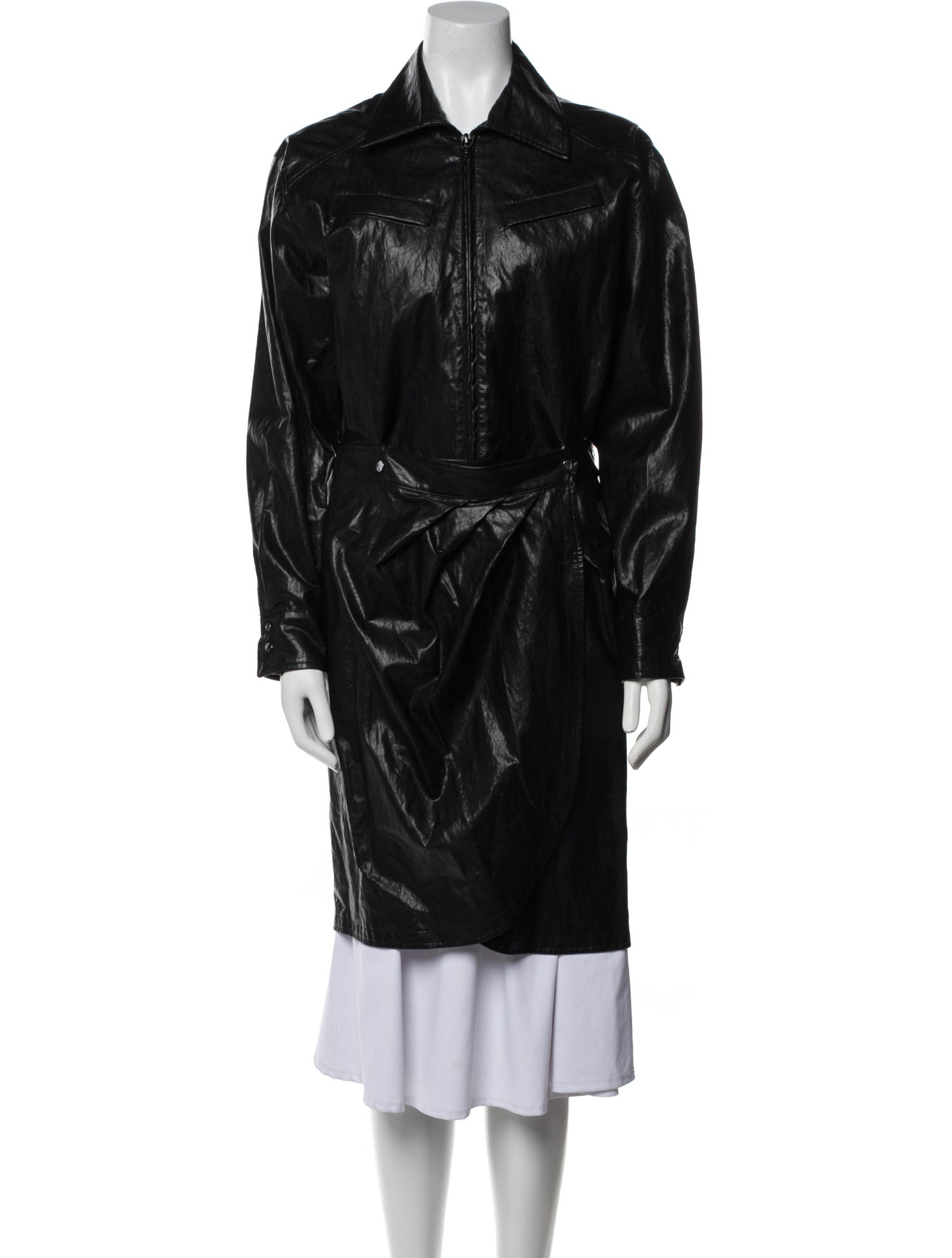 BA&SH Faux Leather Trench Coat