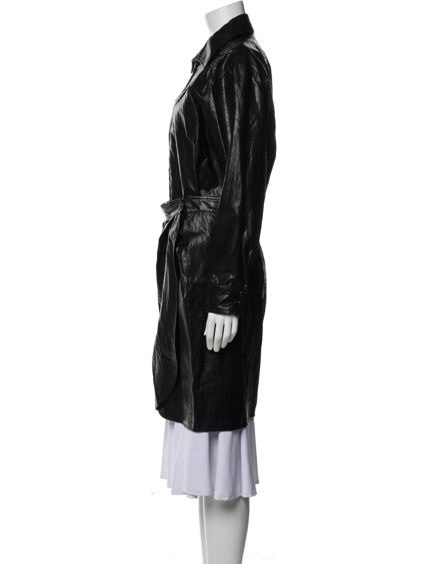 BA&SH Faux Leather Trench Coat