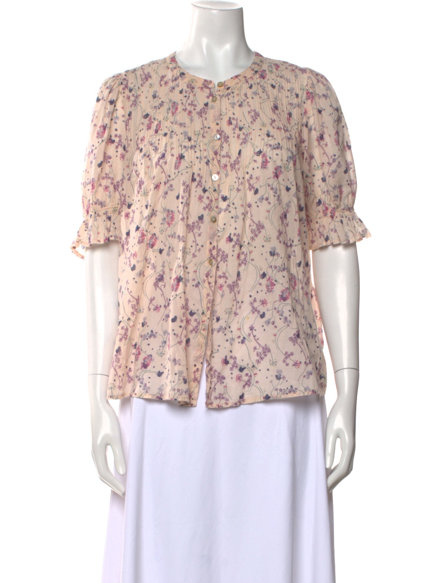 BA&SH Floral Print Crew Neck Blouse