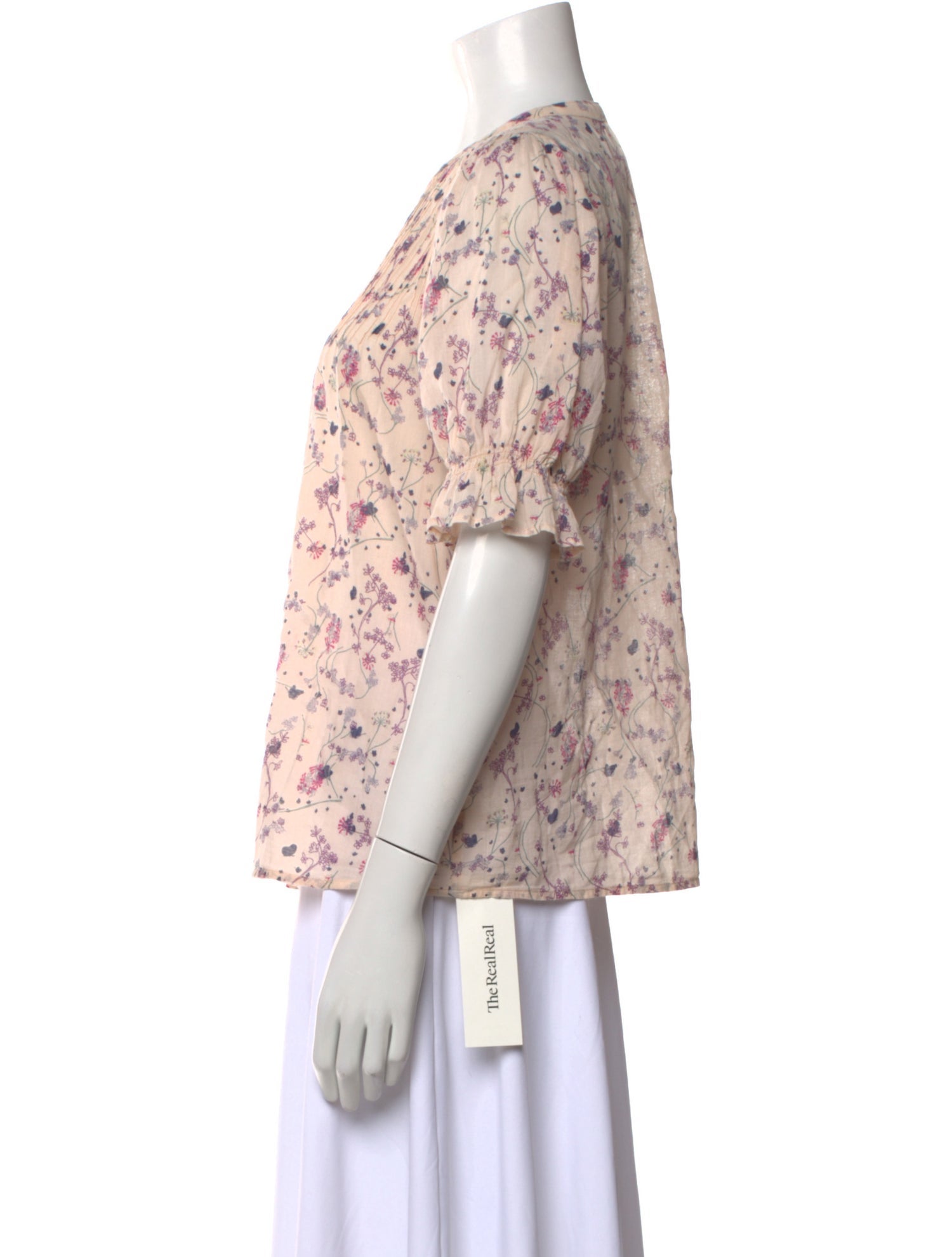 BA&SH Floral Print Crew Neck Blouse