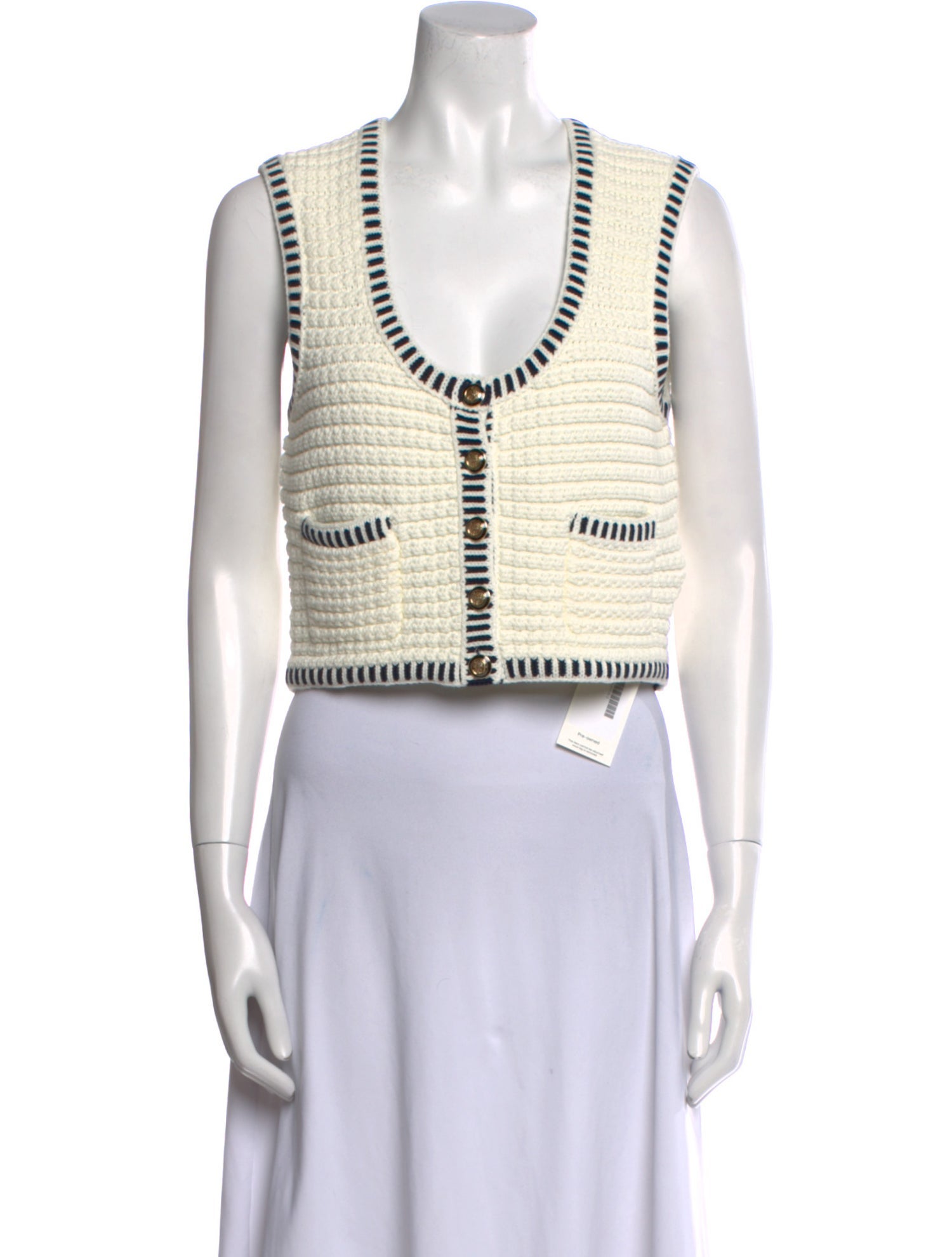 BA&SH Striped Scoop Neck Crop Top w/ Tags