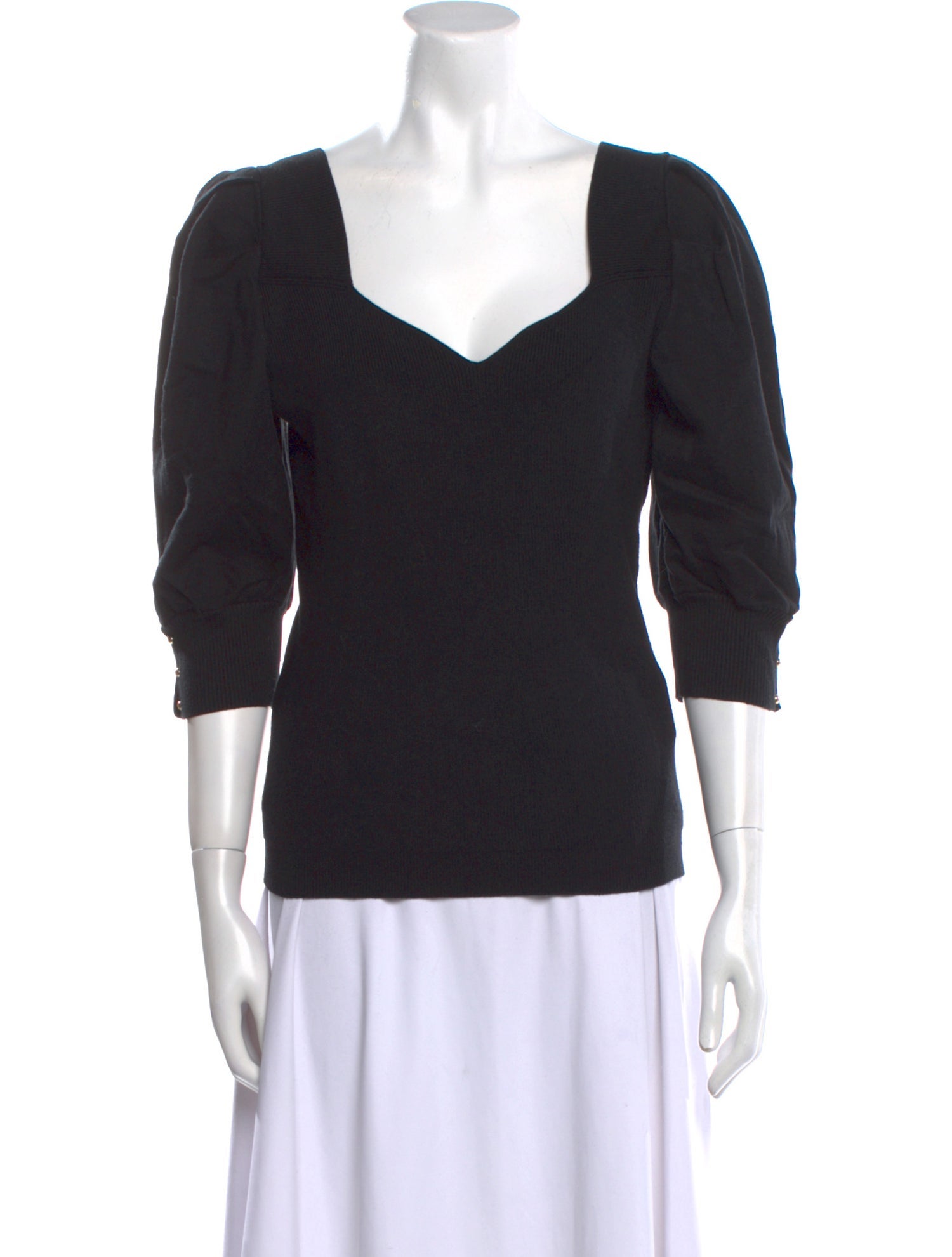 BA&SH V-Neck Three-Quarter Sleeve Top