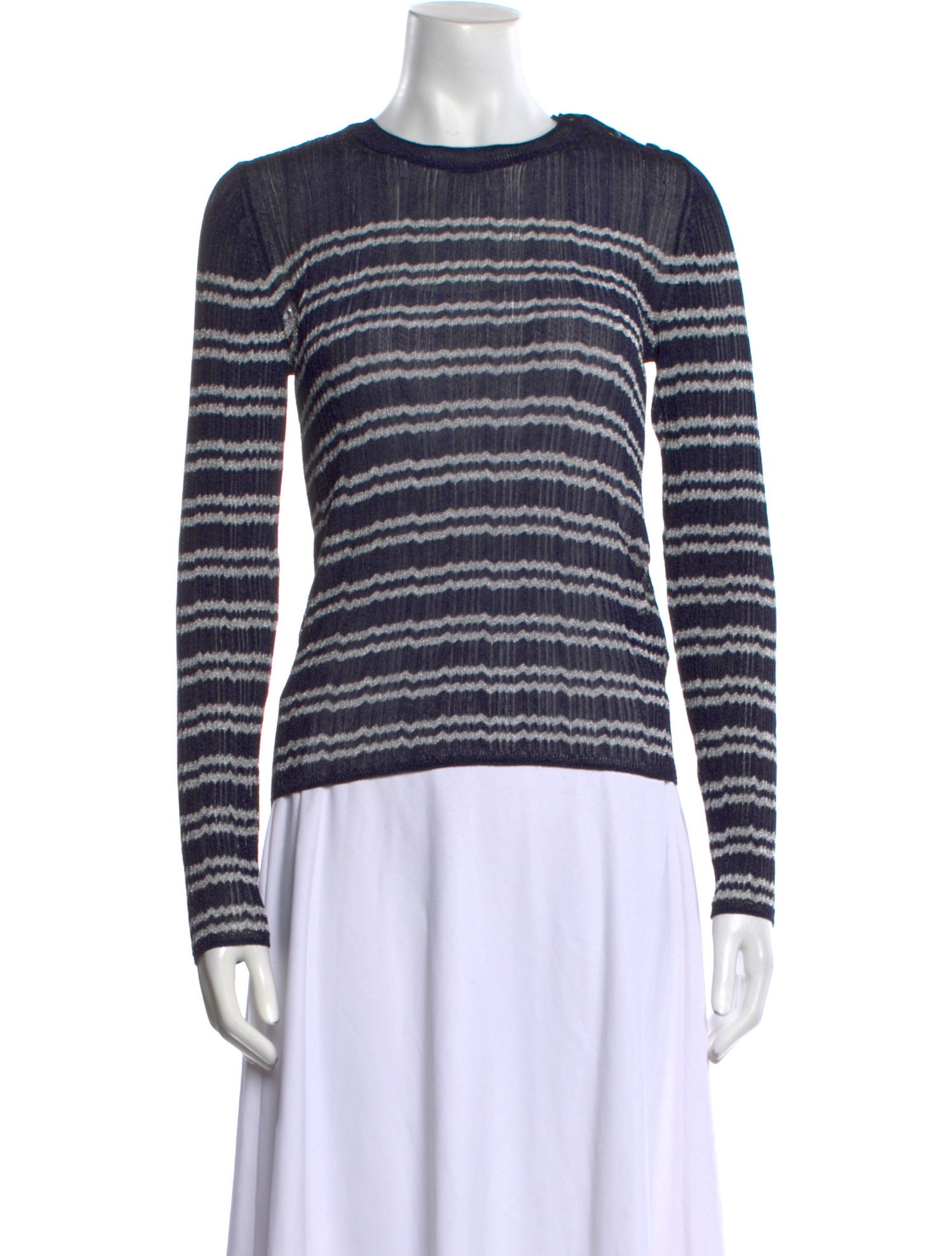 BA&SH Striped Crew Neck Top