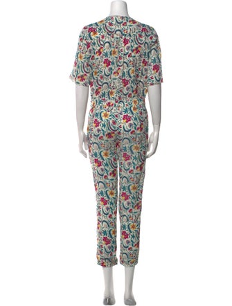 BA&SH Floral Print V-Neck Jumpsuit