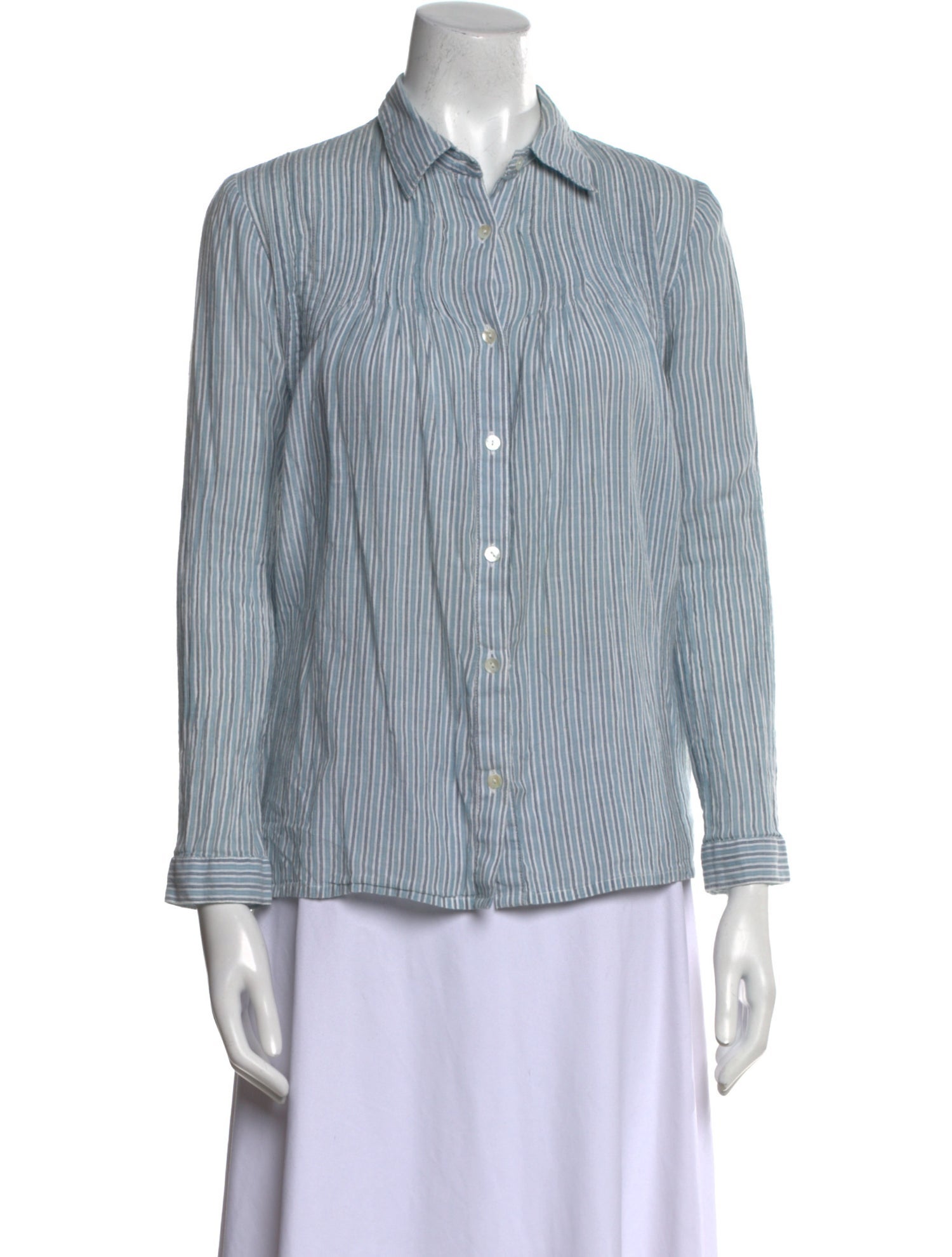 BA&SH Striped Long Sleeve Button-Up Top