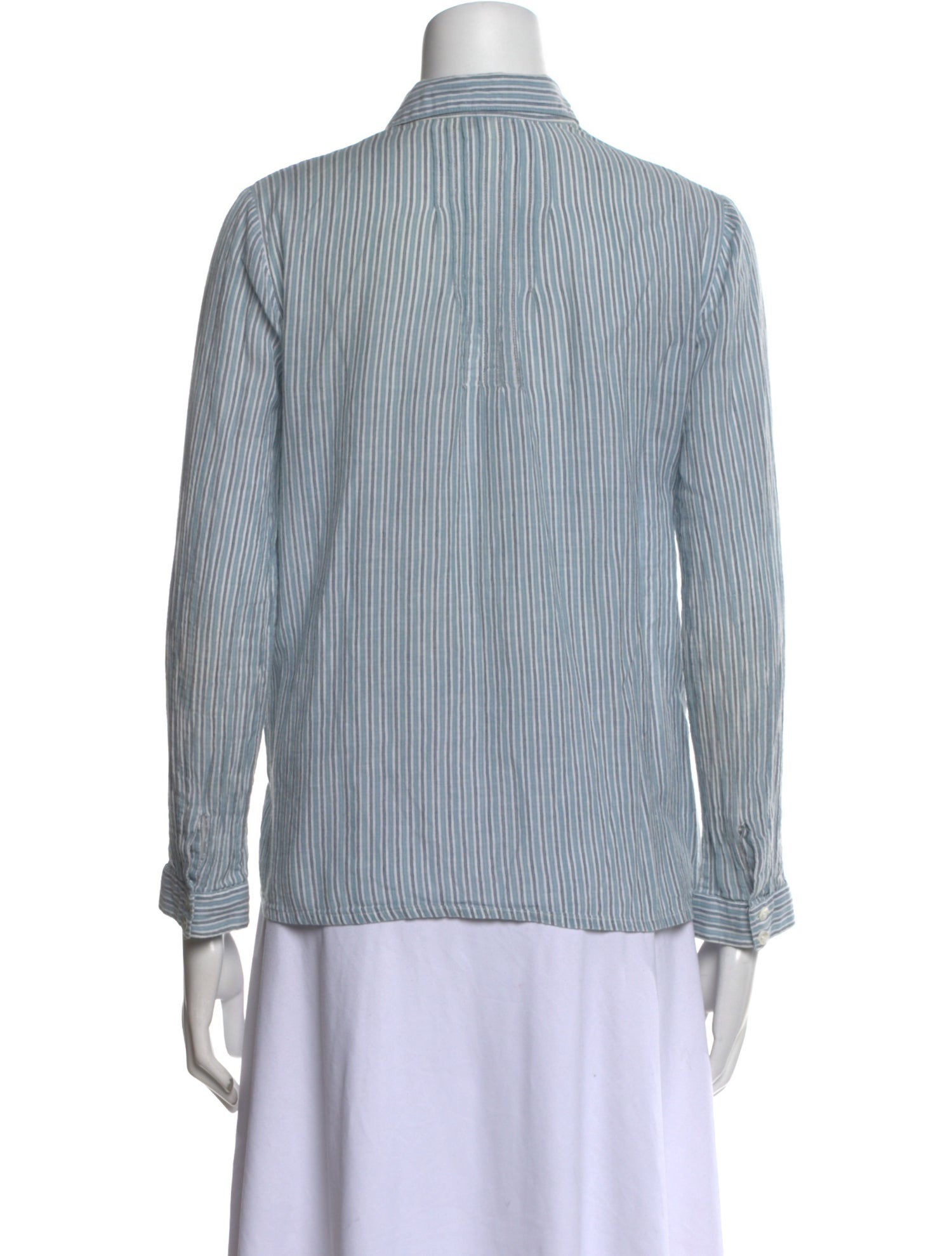 BA&SH Striped Long Sleeve Button-Up Top