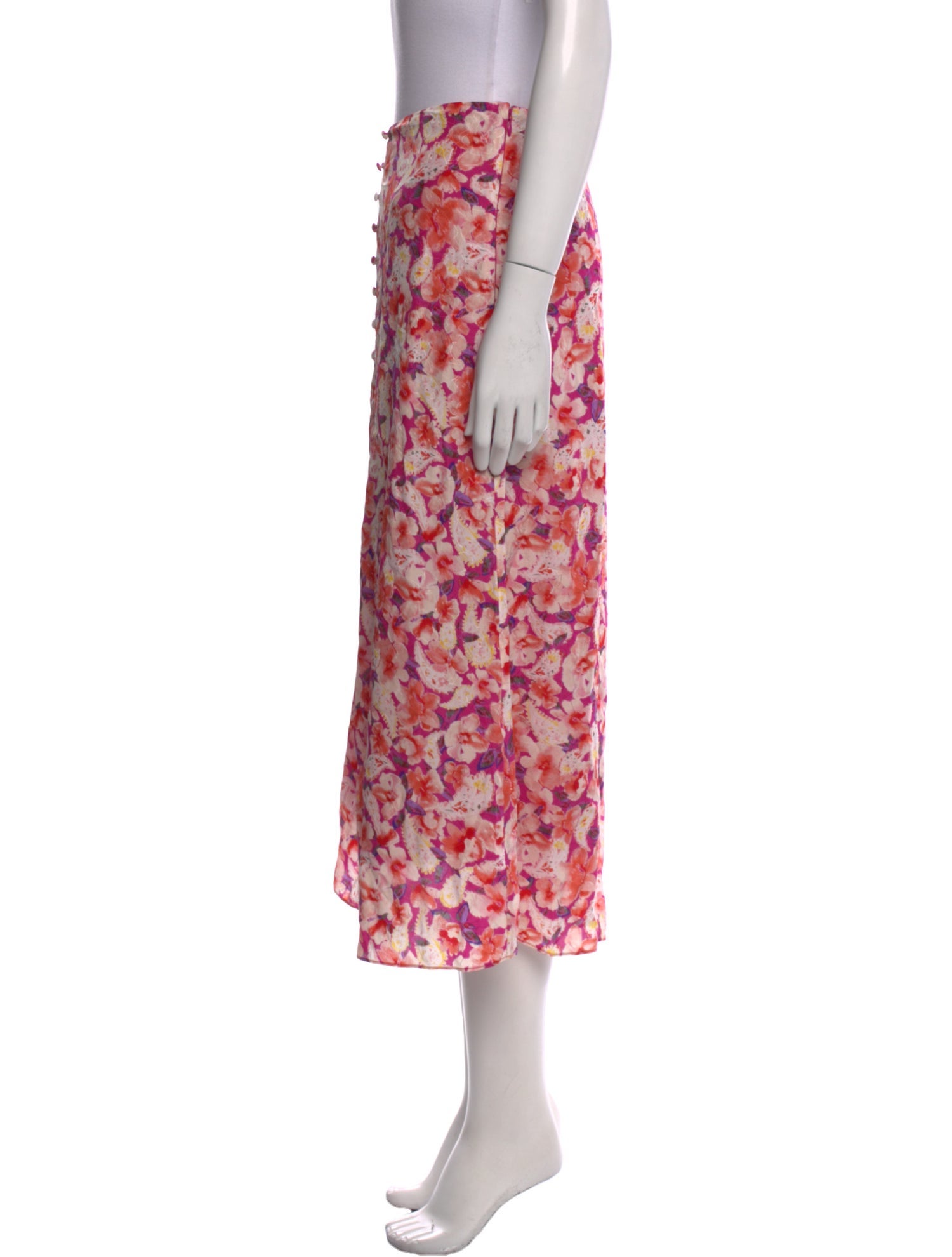 BA&SH Floral Print Midi Length Skirt