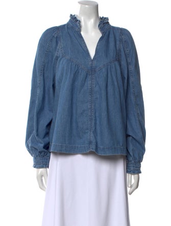 BA&SH V-Neck Long Sleeve Blouse