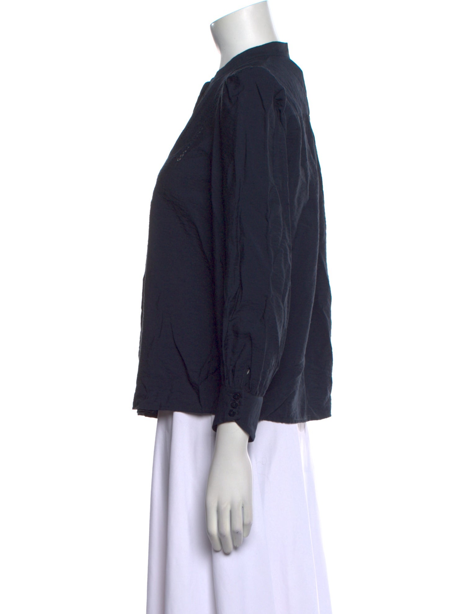 BA&SH Silk Mock Neck Button-Up Top w/ Tags