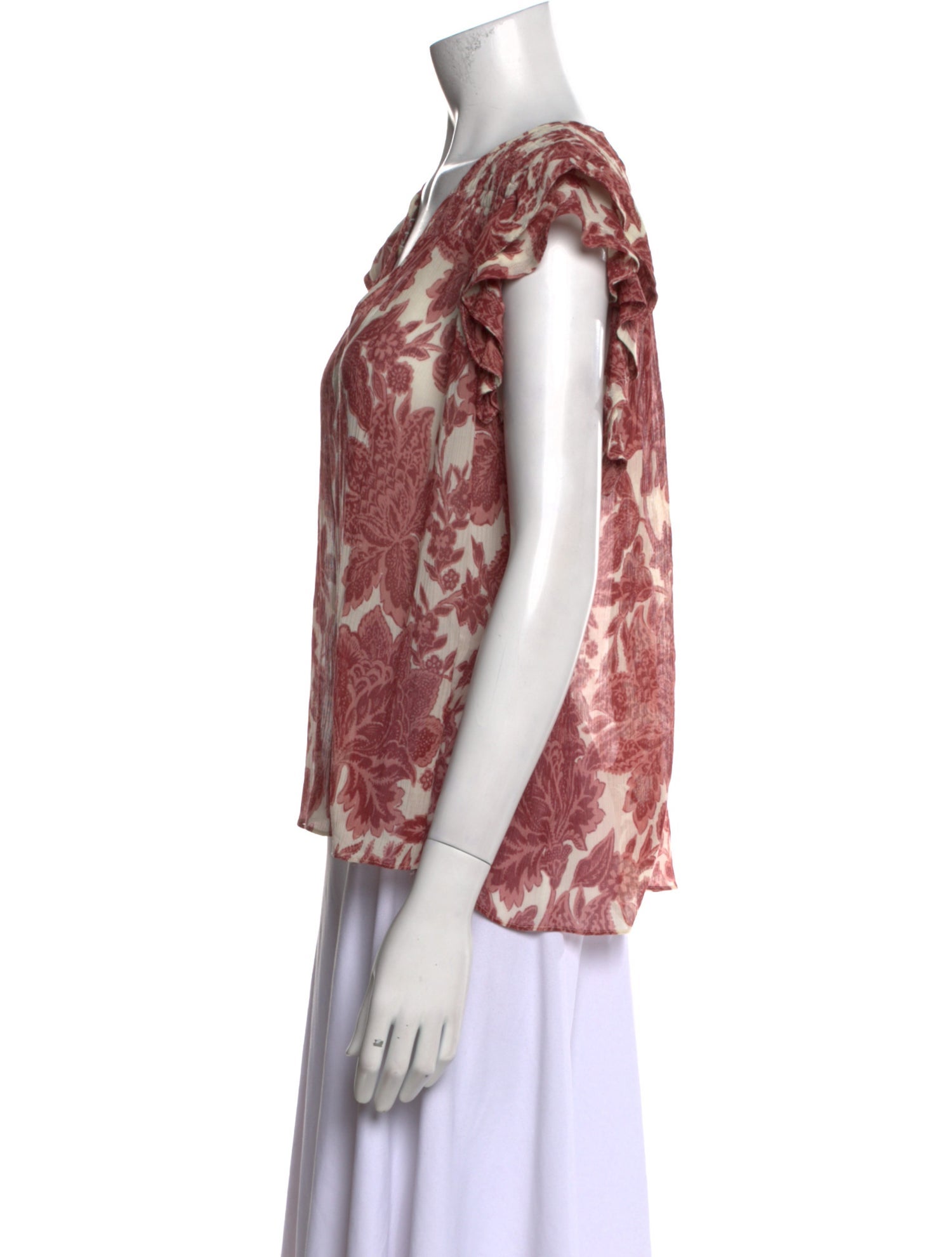 BA&SH Printed V-Neck Blouse